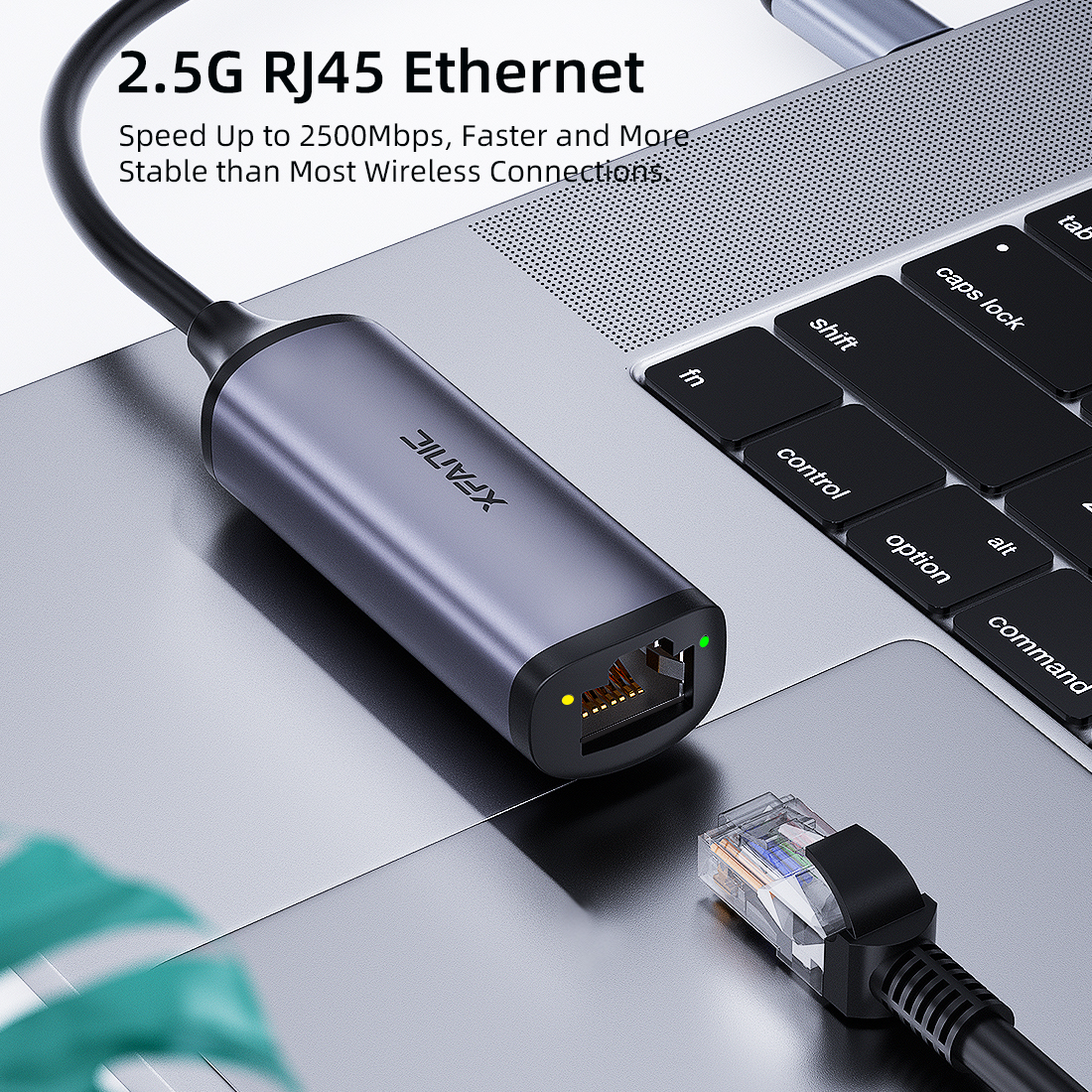 USB-C to 2.5G Ethernet Adapter 10/100/1000M/2.5G