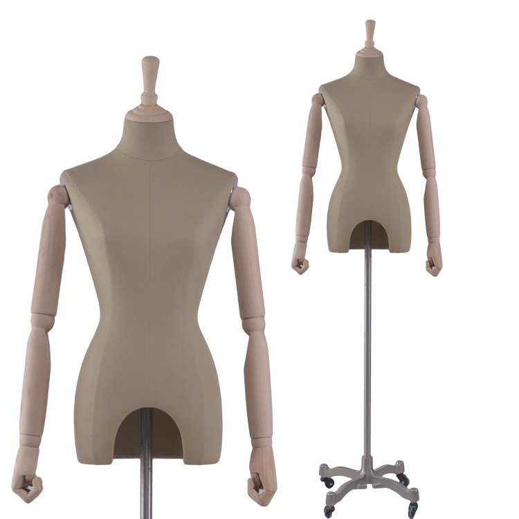 Half body form linen dress mannequin for sale female torso for wedding dress(RNG dress mannequin for sale)
