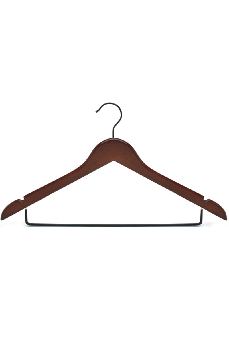Customized adult clothes hangers velvet wood hanger for trousers and skirts