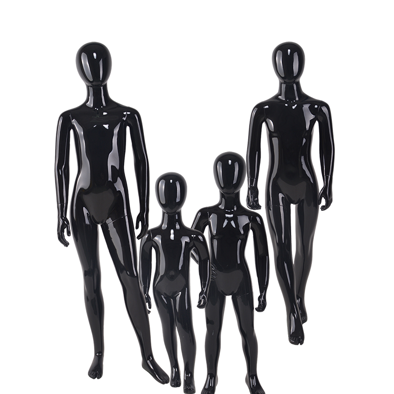 Corpo completo criança preto manequim fibra de vidro exibir manequins para venda (KMS)