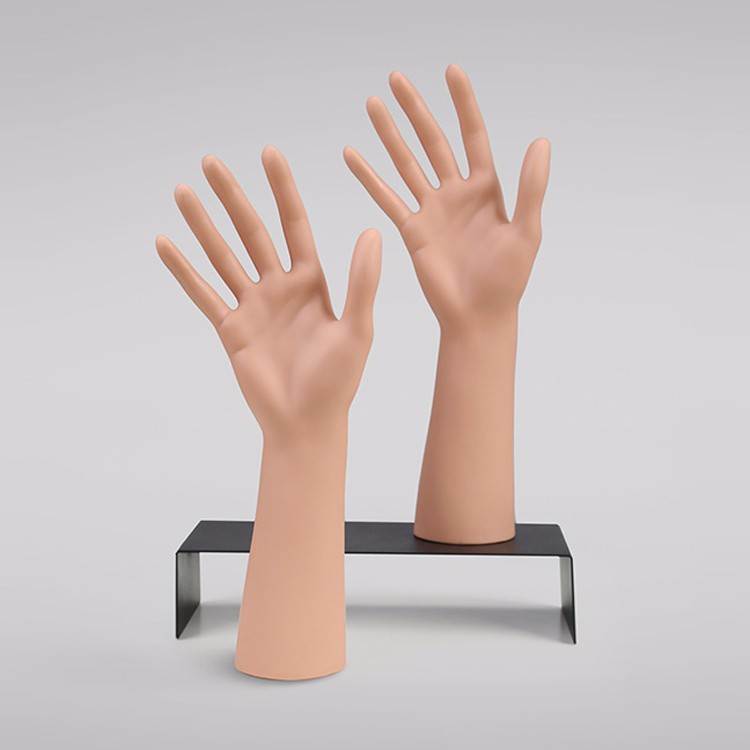 High quality realistic plastic mannequin hand jewelry display with stand for saleGH)