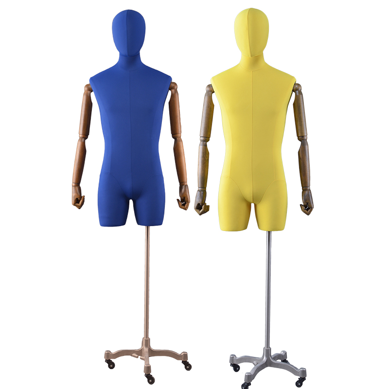Flexible half body male torso fabric male butt mannequin dress form mannequin (GFM)
