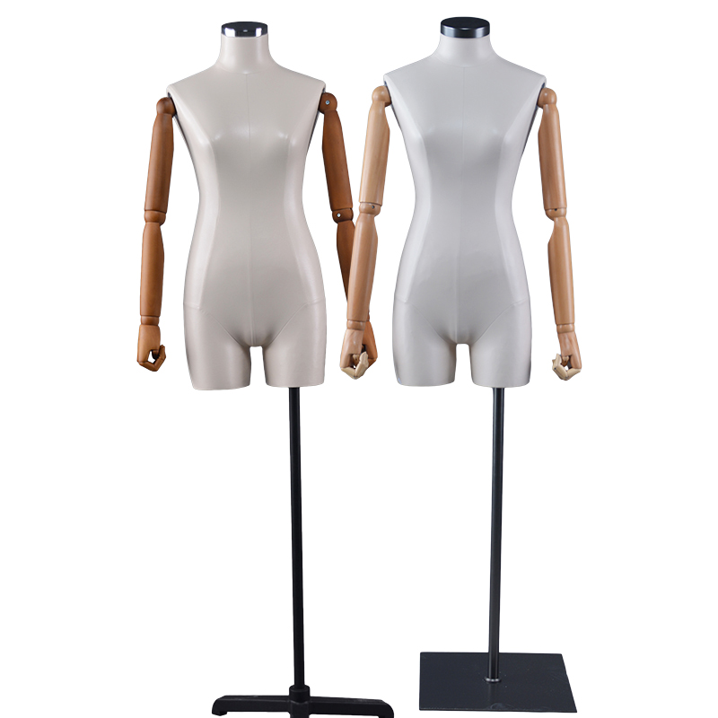 White color half body dress foam mannequin female torso display mannequin (MFM)