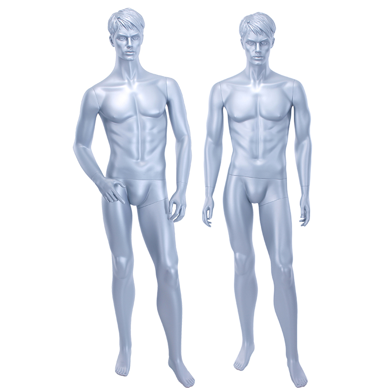 Fashion store male mannequins for sale glossy grey male mannequin for showcase display(ITM)