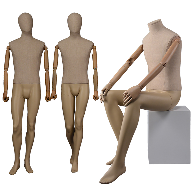 Abito maschile in fibra di vetro forma tessuto completo del manichino avvolto in piedi uomo mannequin (DWM)