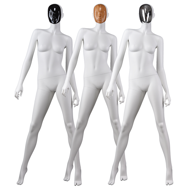 Maniquí femenino blanco personalizado moda moda cambiar maniquíes de máscara facial para la venta (KC)