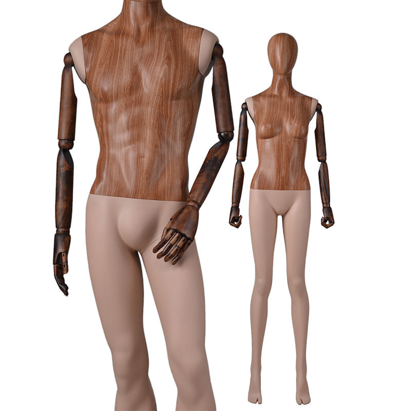 Индивидуальный водоперенос деревянный обработанный женский и мужской регулируемый манекен для продажи (CM)