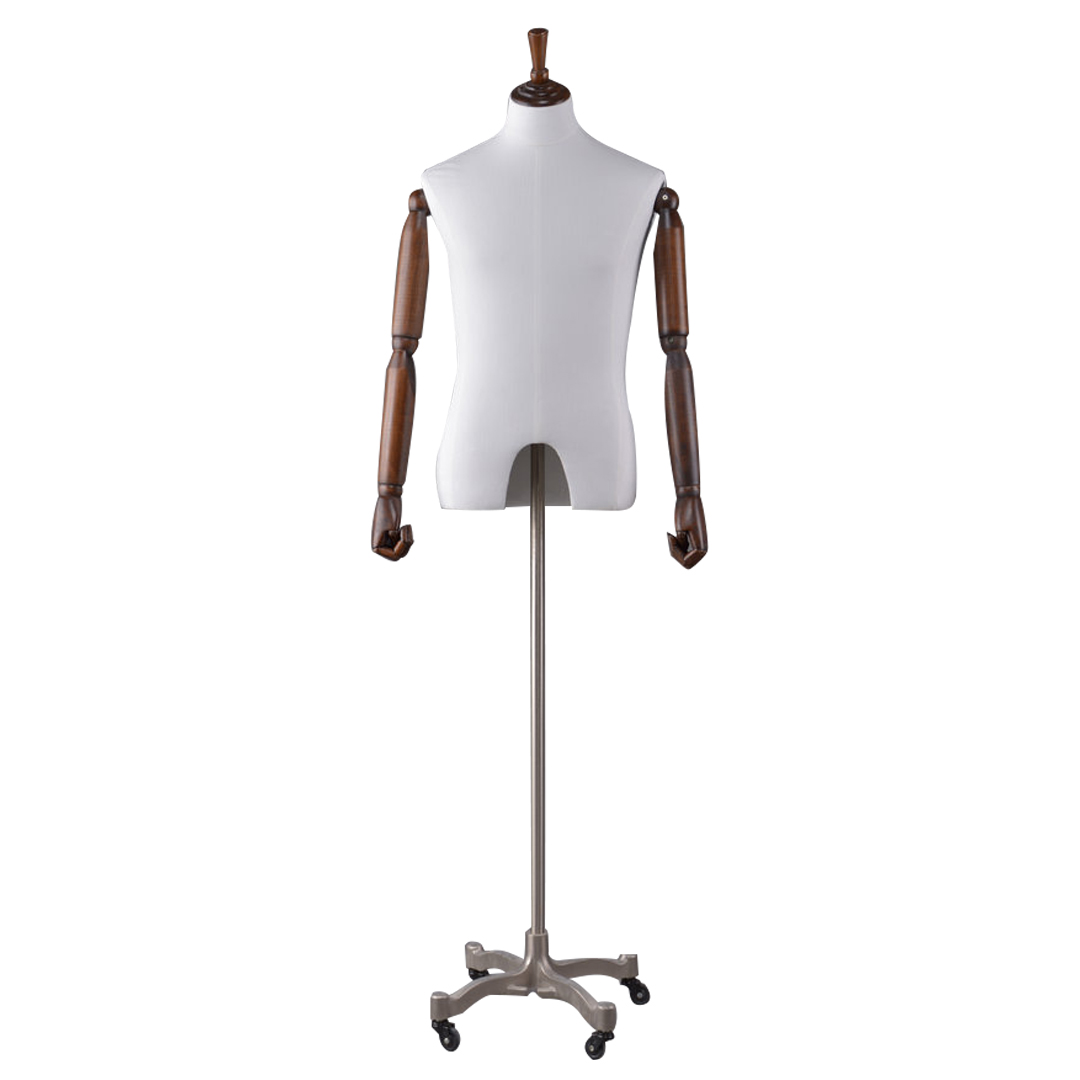 Maniquí barato personalizado de la parte superior del cuerpo tela cubierta de fibra de vidrio formas de vestido barato maniquí (UFM)