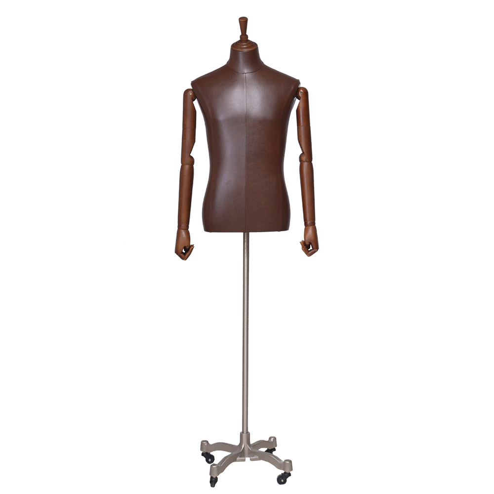 High quality leather covered business suit mannequin half body male mannequins  (YDM)