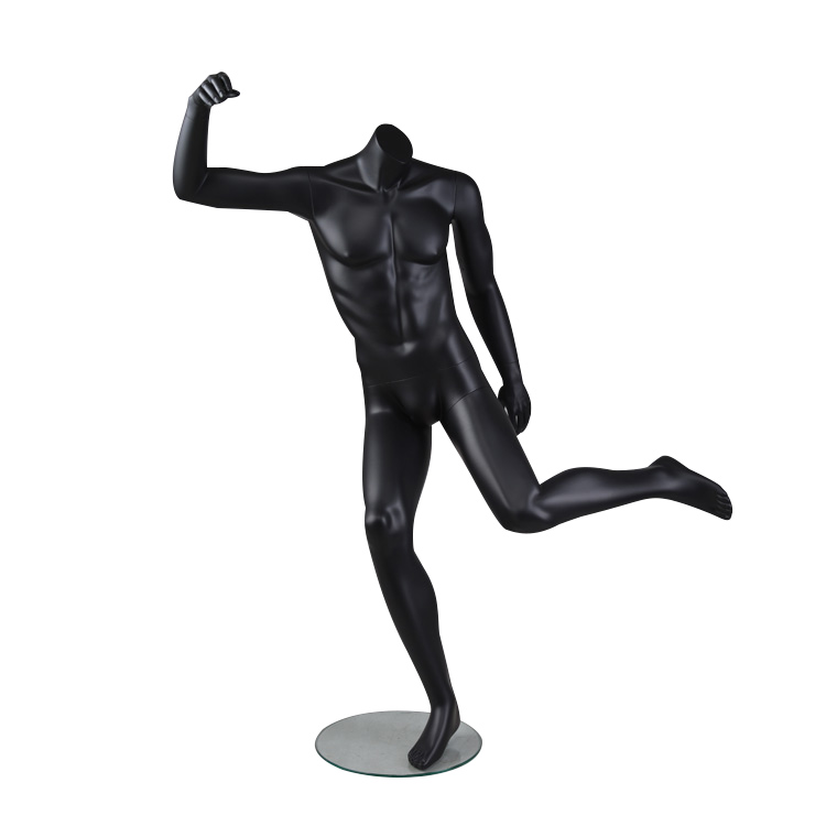 Athlétique mannequin display football sportswear muscle male black mannequins à vendre (JPM)