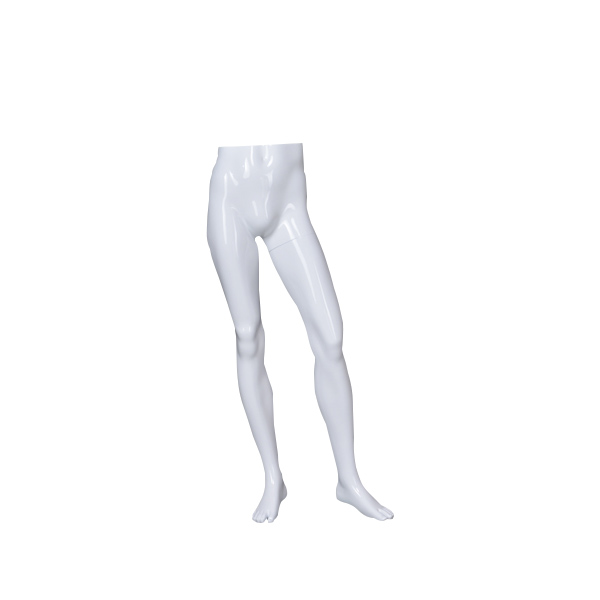 Customized glossy white Lower-body mannequin male leg for sale(RMH)