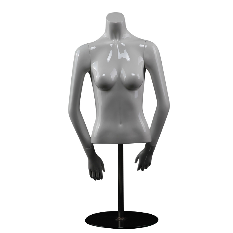 Fashion glossy white female half mannequin torso(KMH)