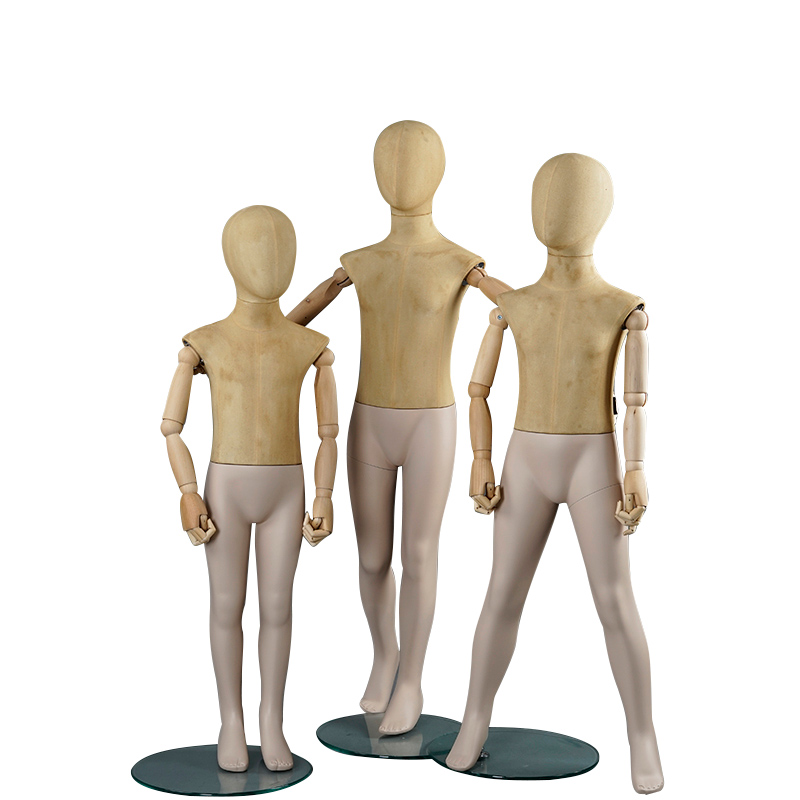 Fabric wrapped kids abstract mannequins standing child display mannequins for clothing display (KMC )