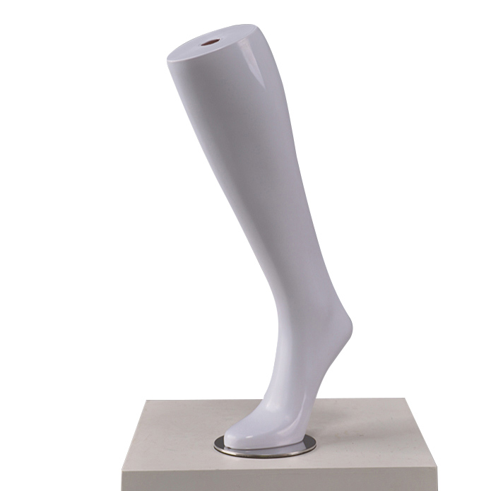 Толстый белый манекен для ног для обуви (HF)