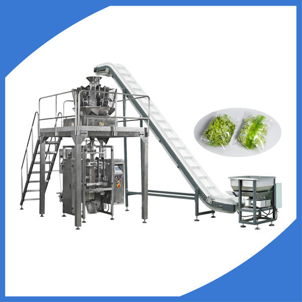 Automatic vegetable salad packing machine with weigher