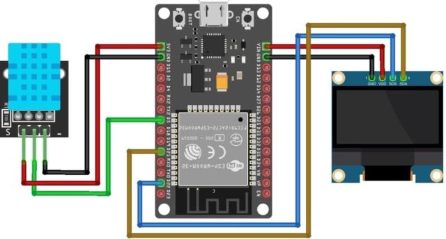 Diagram-ESP32-Module-OLED-and-DHT11-Sensor