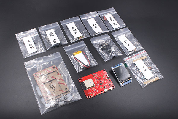 DIY-ESP32-SmartClock-Kit-Components