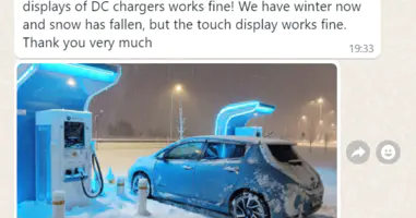 The customer gave us feedback on the  DC charger in snowy days.