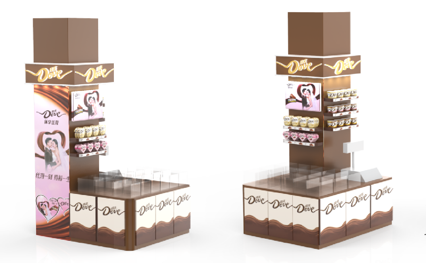 Point of sale material chocolate shelf