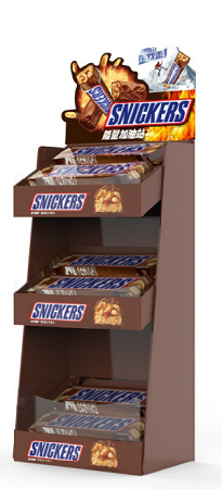 Mars Wrigley-Snickers Retail Display Corner Display Shelf
