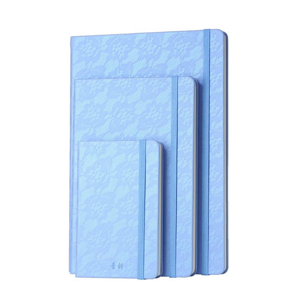 Lace Gradient Color PU Leather Hardcover Stone Paper Business Notepads(with Rope)