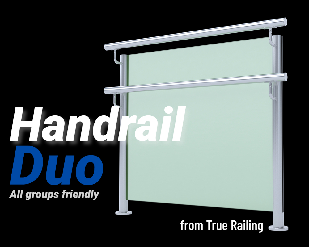 Double Handrails |Baluster Railing | Glass infill