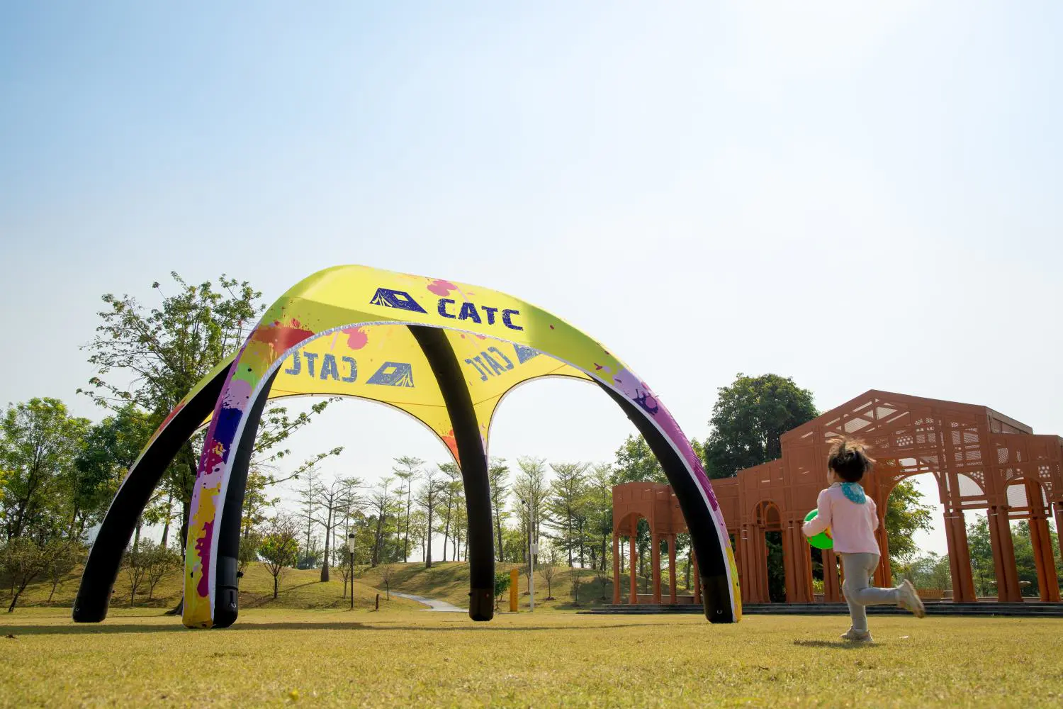 Inflatable event tent
