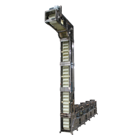Nuevo diseño de elevador de cangilones de cadena de goma