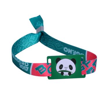 Woven Fabric RFID Wristband With Smart Card For Festival Event