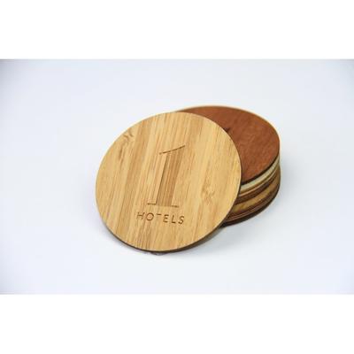 Identificación de madera Etiqueta RFID Forma redonda Tarjeta de hotel de 50 mm