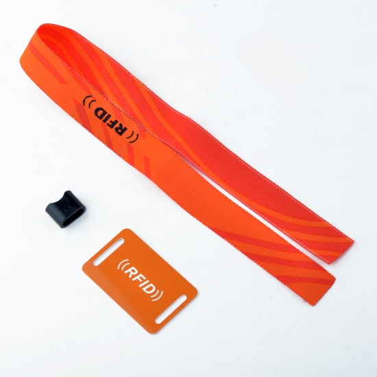 Pulsera desechable tela impresa tejido impermeable RFID Wristband Proveedor