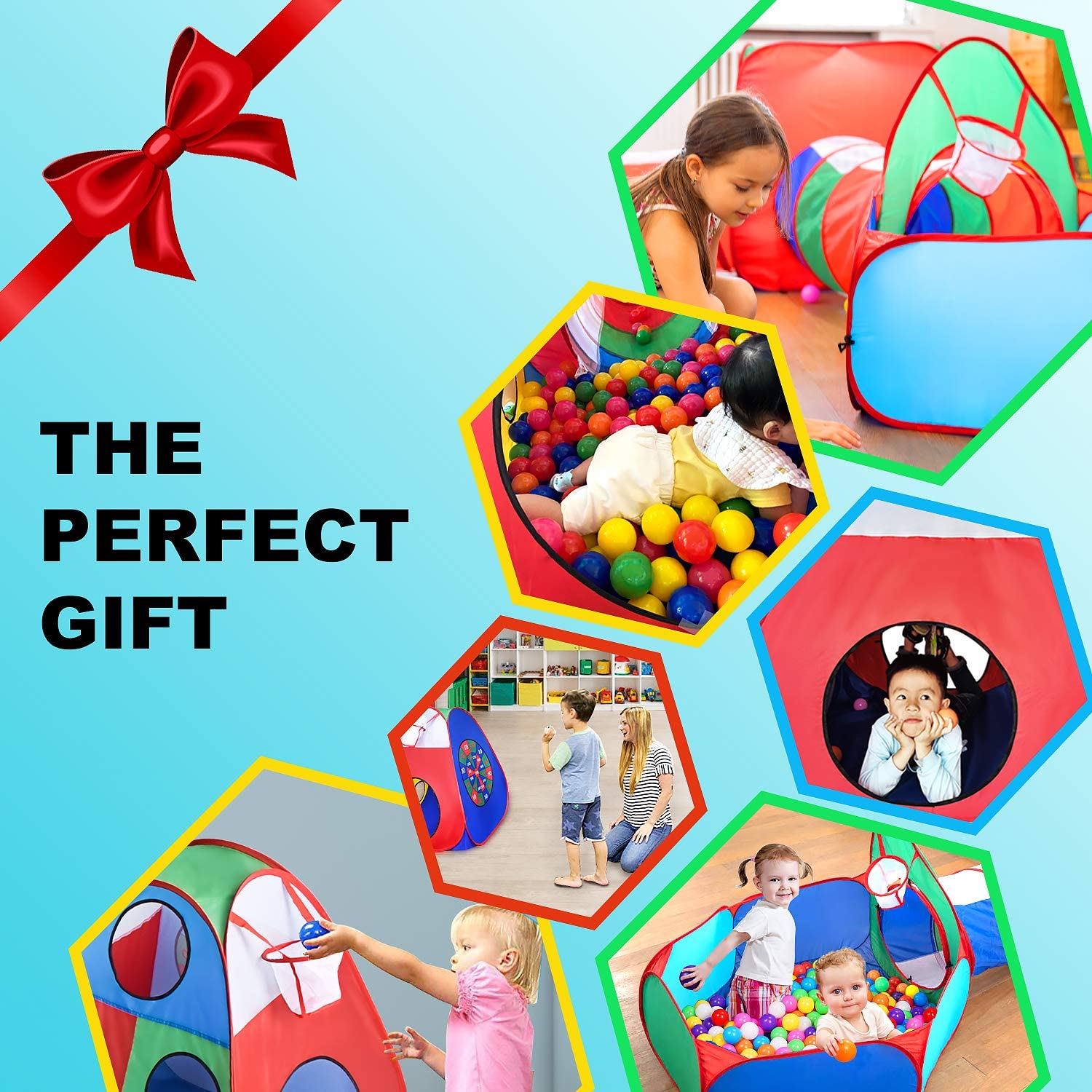 Kids Puzzle Tents with Ball pool and tunnel