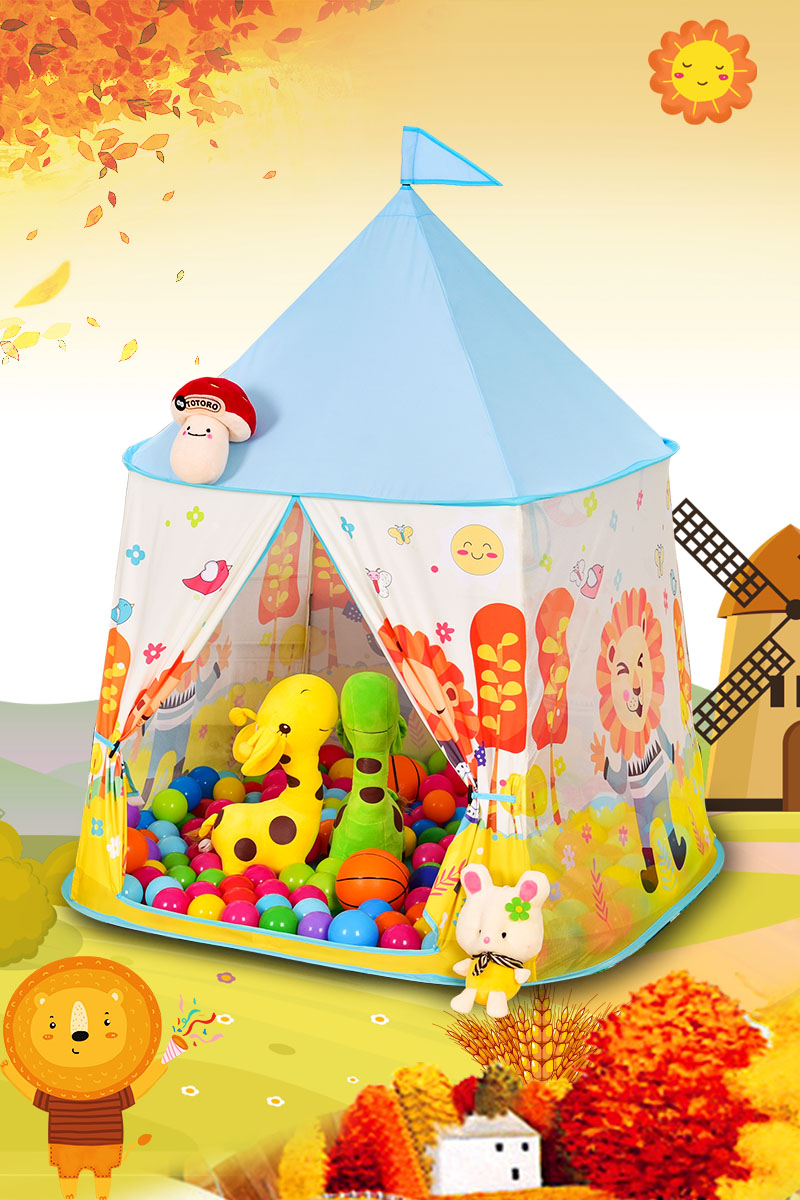 Indoor and Outdoor Tent Children Castle Nice Printing Lion Pattern for Kids