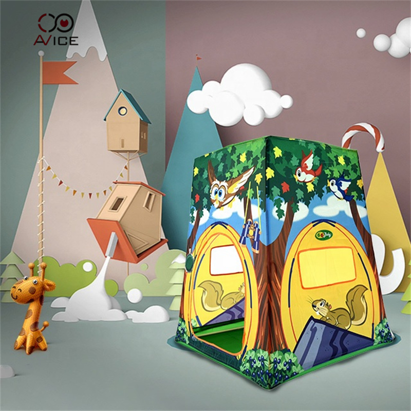 Foldable Squirrel Cartoon Style Children Puzzle Toy Tents