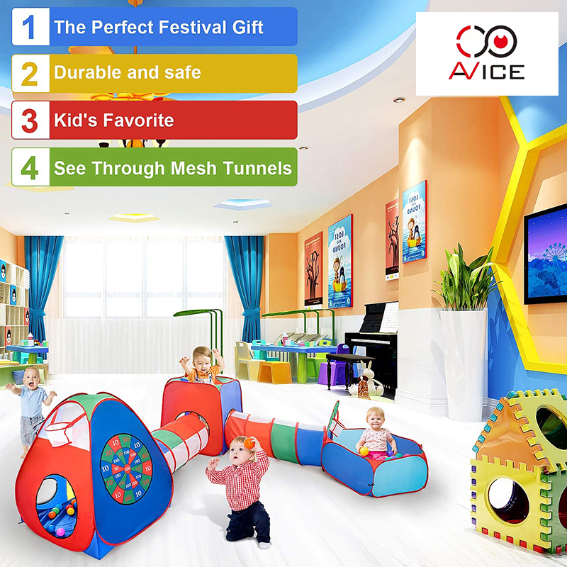 Indoor Gift Babies Play Crawl Tunnel Toys Kids Pop up Tent House Combo Kids Play Tent Set