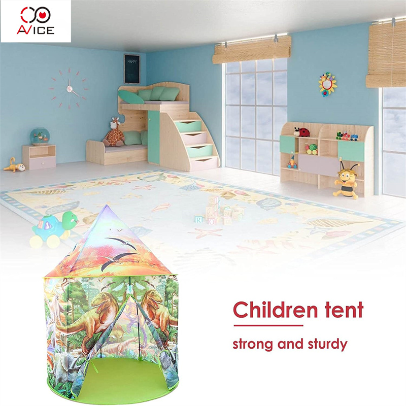 2021 New Design Foldable Easy Play Kids Tent Dinosaur Partten Tent Kids Camping Tents
