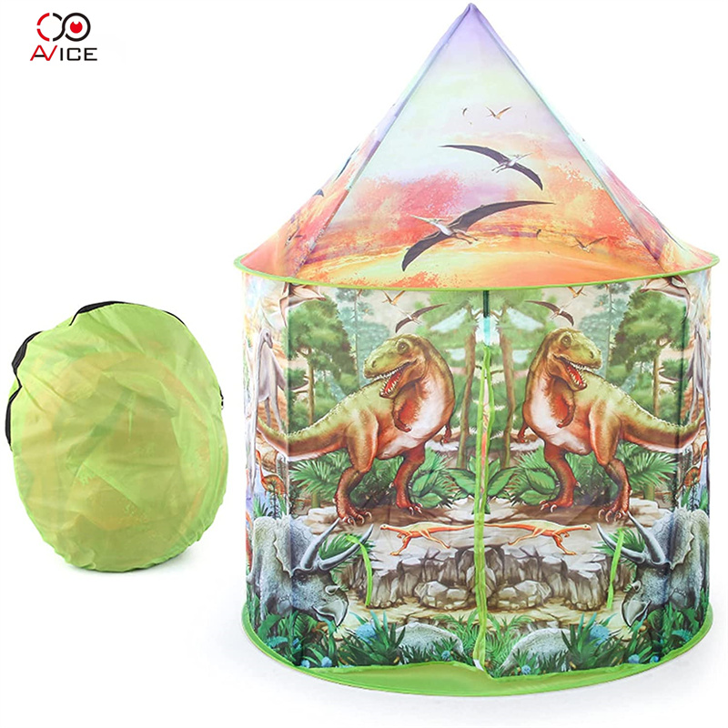 Foldable Easy Play Kids Tent Dinosaur Partten Tent Kids Camping Tents