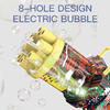 Gatling Bubble Maker Machine Bubble Gun 8-Hole Automatic Bubble Machine Electric Bubble Outdoor Kids Toys for Boys Girls