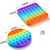 2021 New Decompression Silicone Rainbow Push Bubble Sensory Fidget Toy
