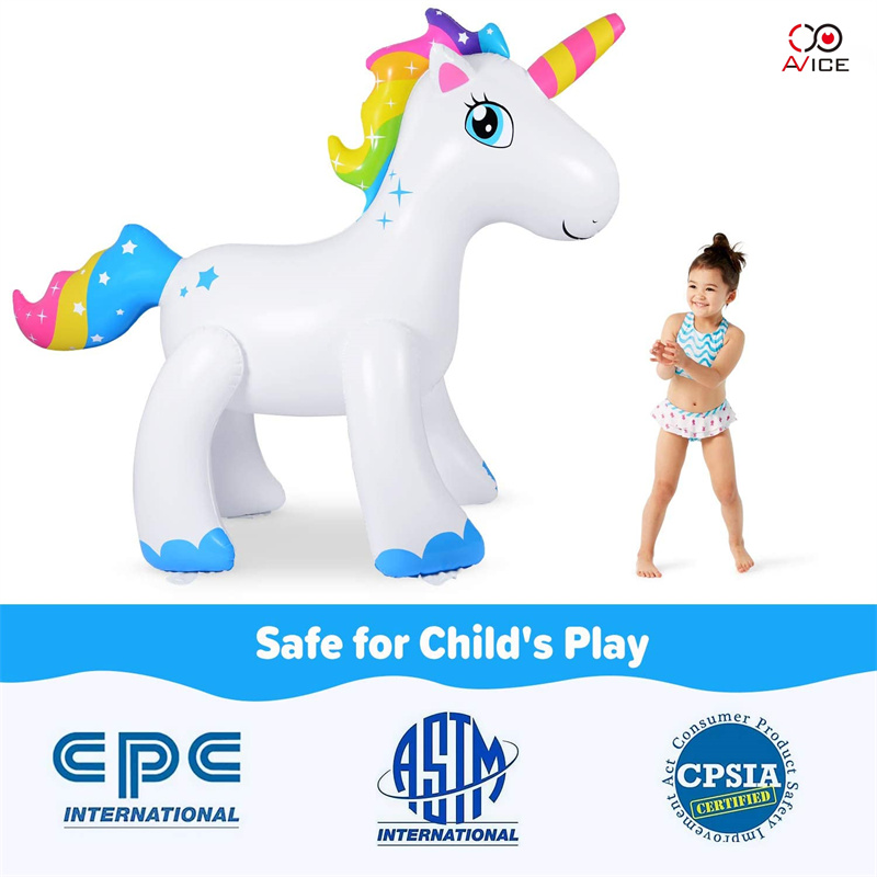 Unicorn Shape Sprinkler Splash Pad for  Outdoor Play Family Water Play Kids Toys 