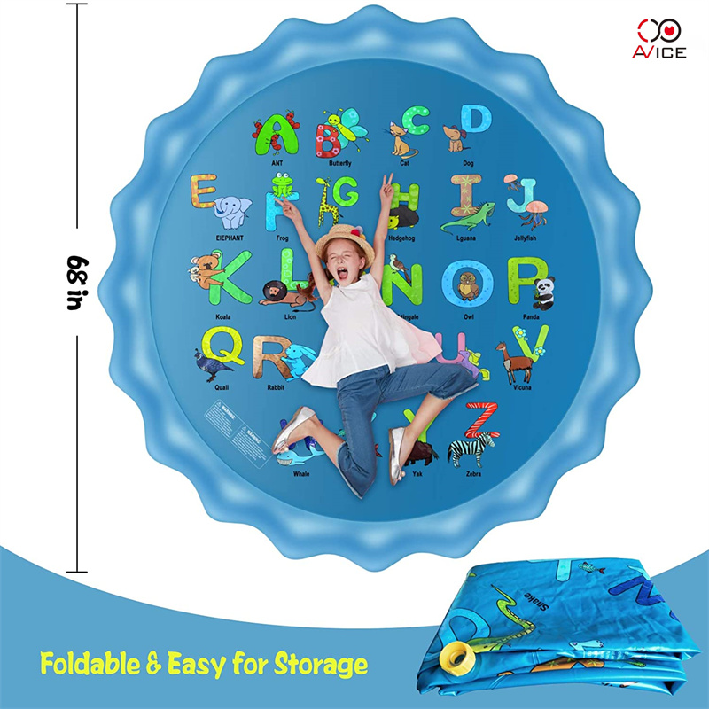 Outside Toys-Kids Sprinklers Water Pad Educational From a to Z Kids Inflatable Toys