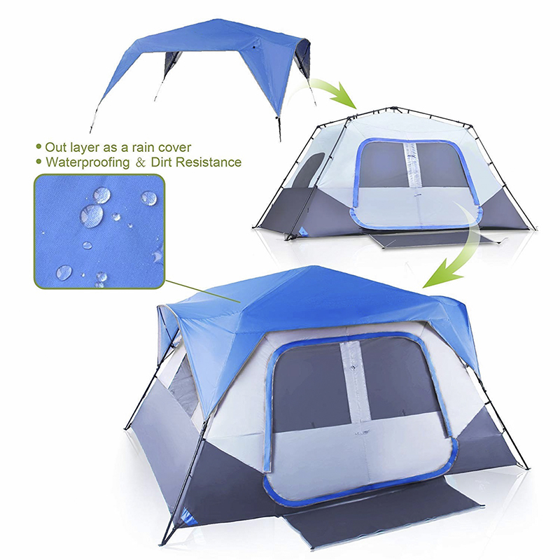 Double Layers Waterproof 6 Person Tent Rooftop Tent Large Family Luxury Camping Outdoor Tent