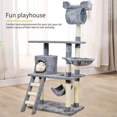 China Manufacturer Multi-Level Solid Wood Cat Tree Tower multicondo Housing Climbing Frame Cheap Pet Home Furniture