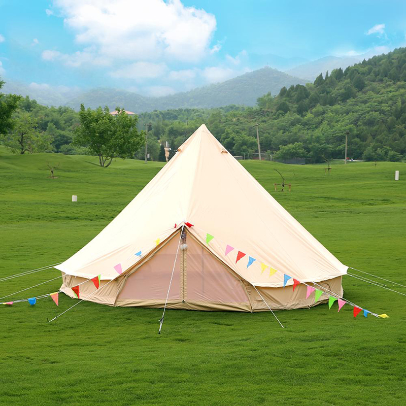 CMARMOL Cheap Canvas 100% Cotton Bell Tents Glamping 4m/5m/6m/7m Canvas Luxury Camping Tent