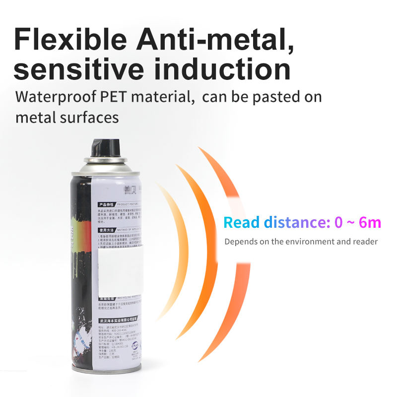 Etiquetas Epc Gen2 UHF RFID Etiqueta adhesiva antimetálica flexible para superficie metálica