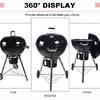 Durable Wheels Black Large Charcoal Grill BBQ Kettle Grills