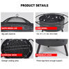 KY182 Portable round Fire Pit Combo Barbecue Grill