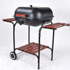 YH22022D Square Charcoal Grill with Wood Side Tables