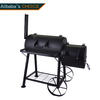KY30040L Outdoor large BBQ Grill Smoker with Chimney and big wheels and 2 firebowls