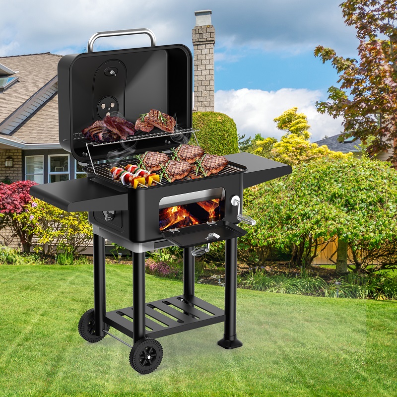 KEYO manufacturer Free Assemble Integrate Large Outdoor Charcoal BBQ Trolley Grills For Patio Garden